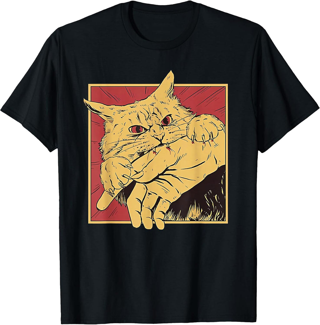 cat bite Anime T-Shirt