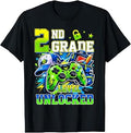 2nd Grade Level Unlocked Video Gamer Back to School Boy Kids T-Shirt