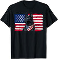 Black German Shepherd American Flag 4th July German Shepherd T-Shirt