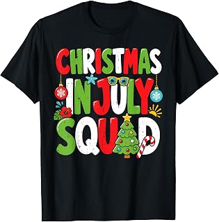 Christmas in July Squad Family Beach Vacation Summer T-Shirt