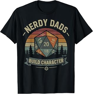 Nerdy Dads Build Character RPG Gaming Father's Day for Dad T-Shirt