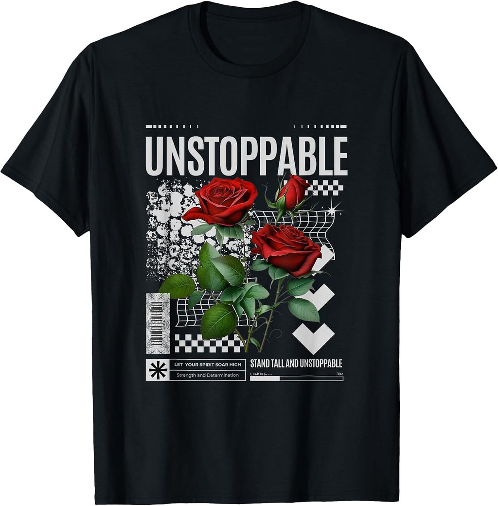 Streetwear Graphic Dark Floral Urban Aesthetic, Mens Fashion T-Shirt