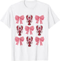 Cute Pink Bow Coquette Crawfish Clean Girl Aesthetic Lobster T-Shirt