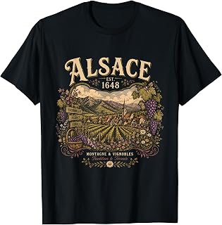 Alsace Est 1648 French Wine Region Alsatian Vineyard T-Shirt