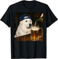 Great Pyrenees Drinking Beer Funny Dog Meme Design T-Shirt