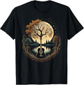 Acoustic Guitar Tree By The Lake Autumn Moon T-Shirt