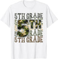 Camo 5th Grade Team Squad Back to School Fifth Grade Crew T-Shirt