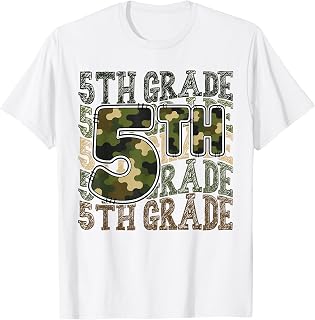 Camo 5th Grade Team Squad Back to School Fifth Grade Crew T-Shirt