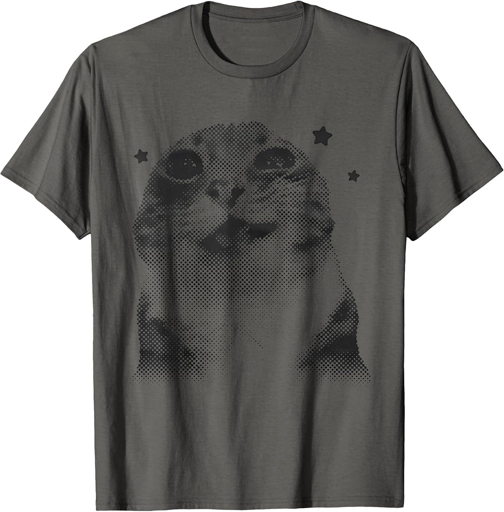 Funny Y2k Retro Cat Meme Silly Cats Vintage Retro Cats Lover T-Shirt