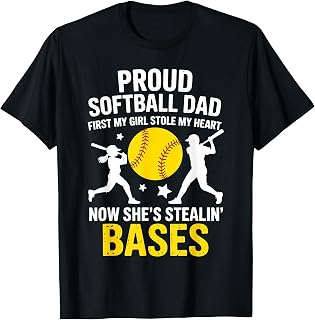 Funny Softball Dad Art for Dad Men Softball Dad Fathers Day T-Shirt