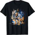 Abstract Australian Cattle Dog Blue Heeler Artwork Design T-Shirt