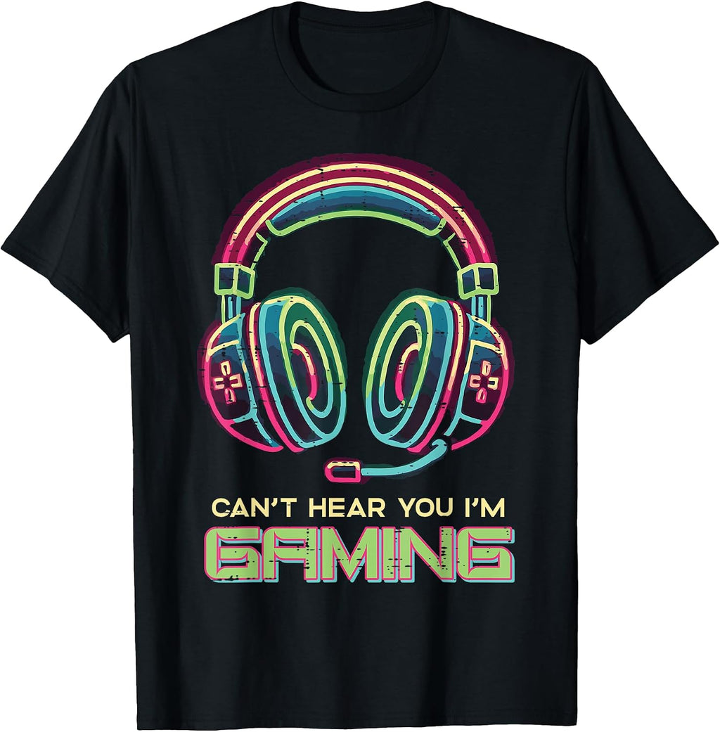 Cant Hear You Im Gaming Headphones Gamer Boys Kids Men Youth T-Shirt