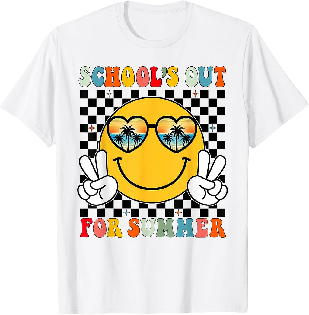 Retro End of School Year Teacher Kids Schools Out for Summer T-Shirt