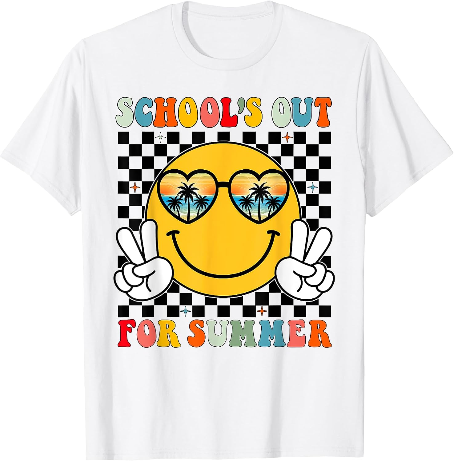 Retro End of School Year Teacher Kids Schools Out for Summer T-Shirt