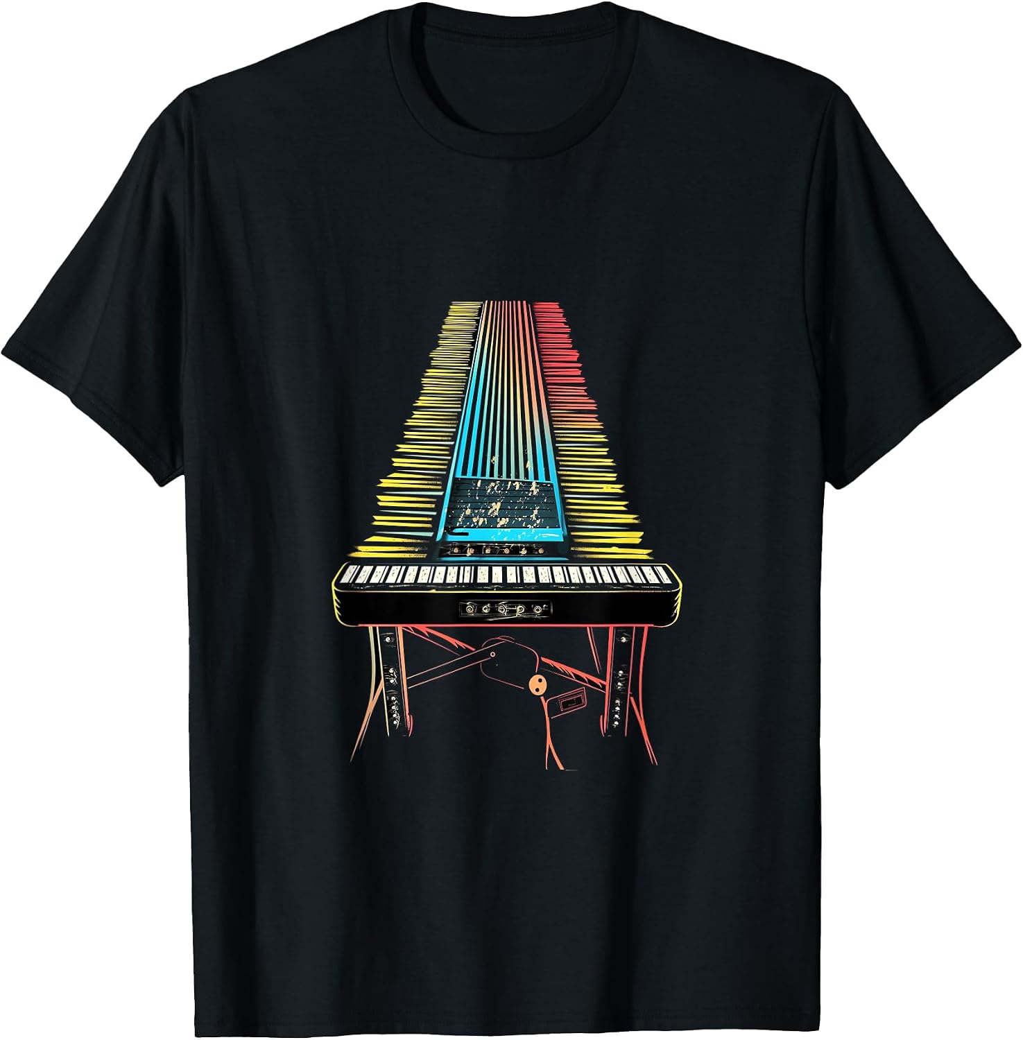 Pedal Steel Guitar Guitarist Band Music 80s Retro Vintage T-Shirt