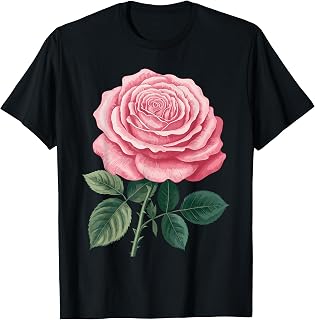 Funny Rose Art for Men Women Kids Red Rose Florist Lovers T-Shirt