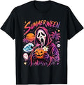 Vintage Funny Spooky Ghost Beach Summer Vacation Summerween T-Shirt