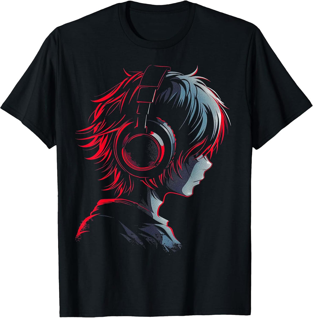 Anime Manga Graphic Headphone Artwork Anime T-Shirt