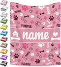 Nxwdwqa Personalized Dog Name Blanket Throws with Photos, Custom Pet Name Blanket, Dog Gifts for Pet Lovers, Customized Puppy Blanket for Adult Kid Birthday Christmas Fathers Mothers Valentines Gift