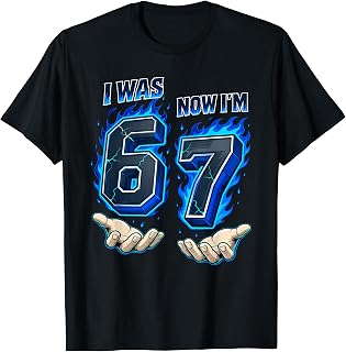 I was 6 Now Im 7 Six Seven 6 7 Meme Kids 7th Birthday Boys T-Shirt