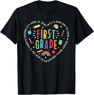 1st Grade Shirt Teacher Heart Back to School Boys Girls T-Shirt