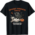 Retro Funny Spooky Biscuits Club Cat Lovers Pastry Halloween T-Shirt