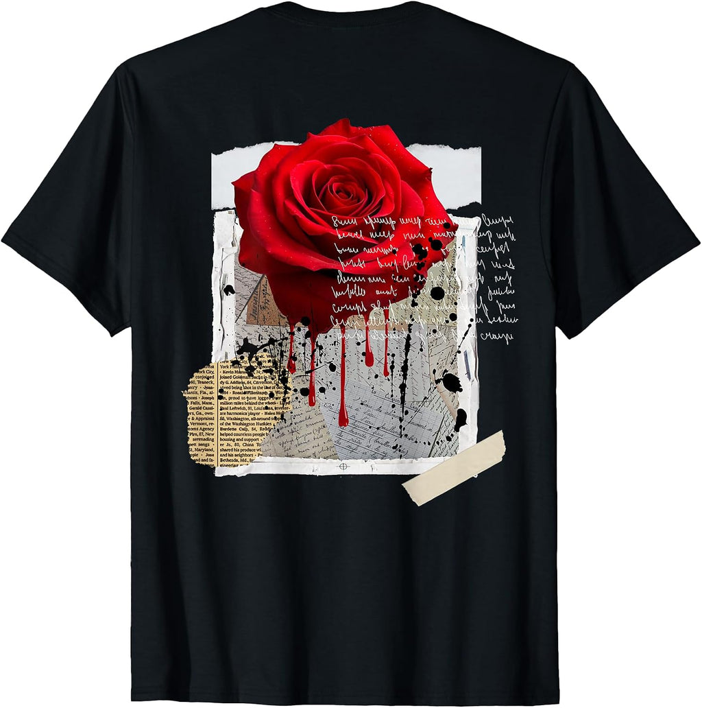 Streetwear Graphic Dark Floral Urban Aesthetic, ON Back T-Shirt