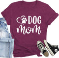 Dog Mom Shirts for Women Dog Paw Love Heart T-Shirt Cute Puppy Mama Tee Pet Lover Top