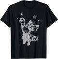 Y2K Cat Jumping Stars Silly 90s 2000s Grunge Vintage Graphic T-Shirt