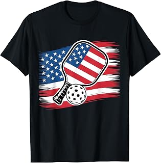 Pickleball Lovers 4th of July American Flag Pickle Ball USA T-Shirt