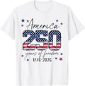 America USA 250th Years of Freedom 4th of July T-Shirt