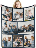 Youltar Custom Blanket with Text Picture Collage Customized Throw Blankets, Birthday Anniversary Wedding Personalized Halloween Christmas Couples Gifts for Boyfriend Girlfriend Photo 8 50"×70"