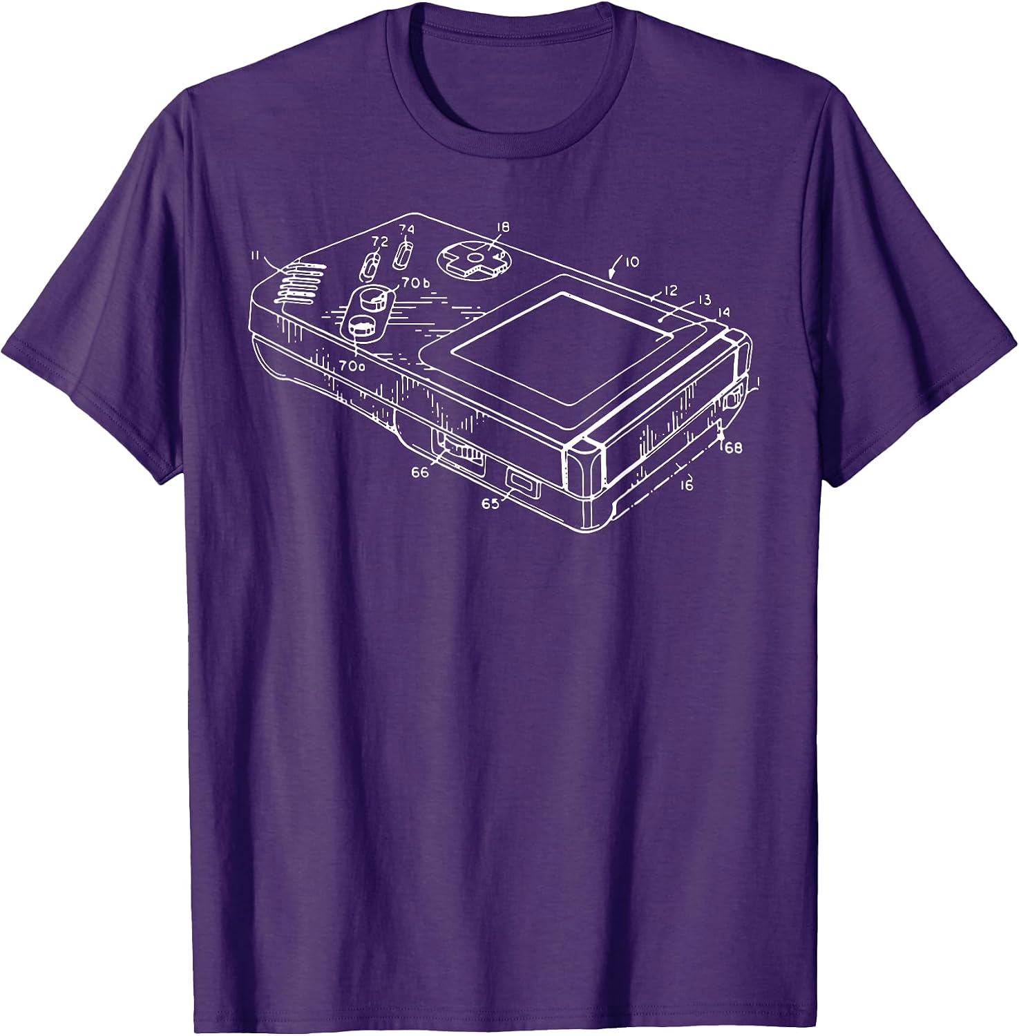 Vintage Gaming Diagram - Portable Video Game Console Chart T-Shirt