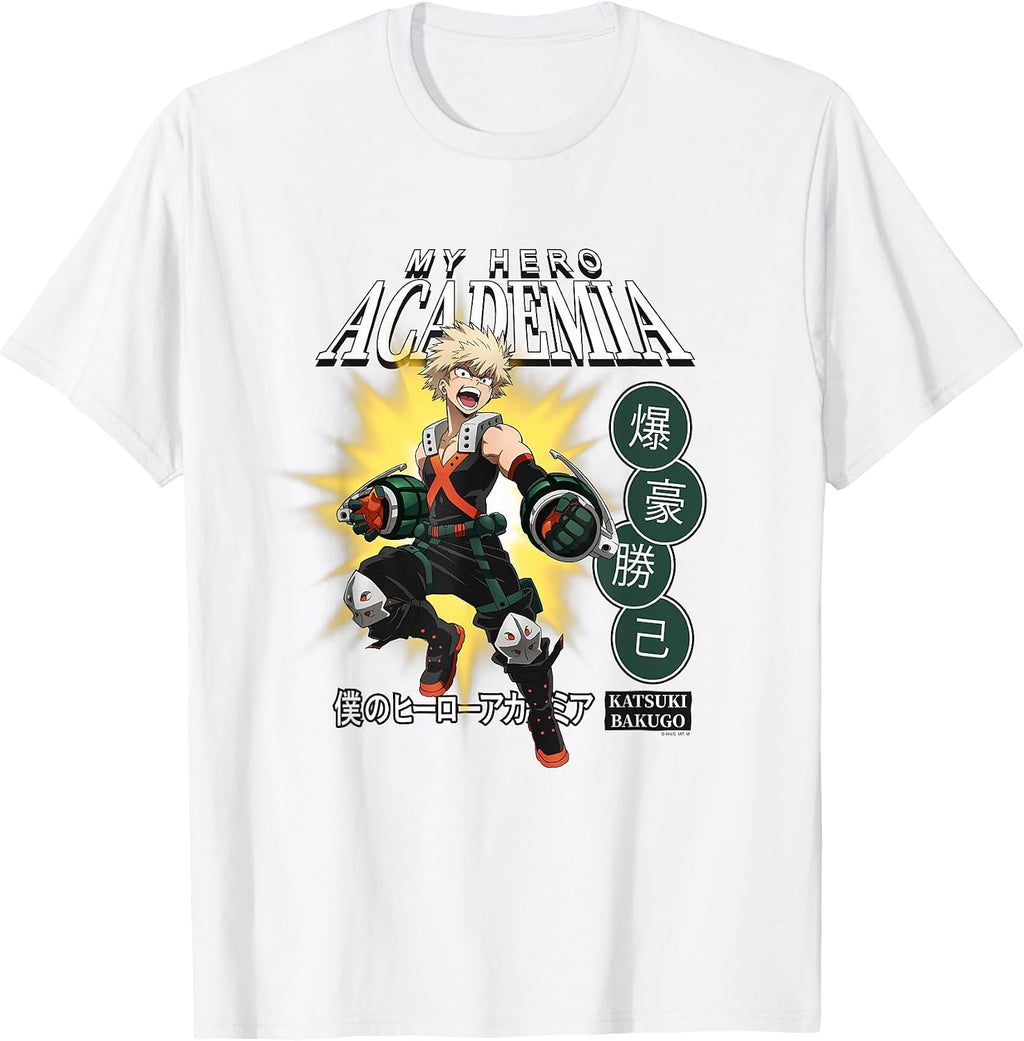 Katsuki Bakugo Burst with Icons Anime T-Shirt
