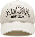 Mama EST 2026 Hat, Mother's Day Birthday Gifts for New Mom, Adjustable Embroidered Mama Baseball Cap for Women
