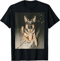 Funny German Shepherd Drinking Iced Coffee Meme Dog Lover T-Shirt