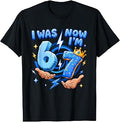 7th Birthday Shirt Boys Kids Six Seven Meme I was 6 Now Im 7 T-Shirt