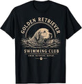 Golden Retriever Swimming Club Dog Lover Retro T-Shirt