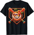 Summerween Boys Kids Funny Summer Halloween Baseball drip T-Shirt