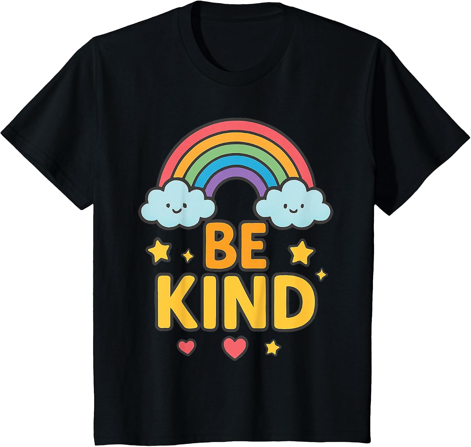 Kids Girls Be Kind Rainbow Motivational Message Colorful Positive T-Shirt