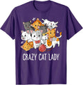 Crazy Cat Lady Funny Girls Women Kitty Kitten Animal Lover T-Shirt Small