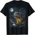 Frog Howling at Moon 90's Retro Nature Forest Animal Graphic T-Shirt