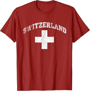 Switzerland Flag Vintage Men Women Kids T-Shirt