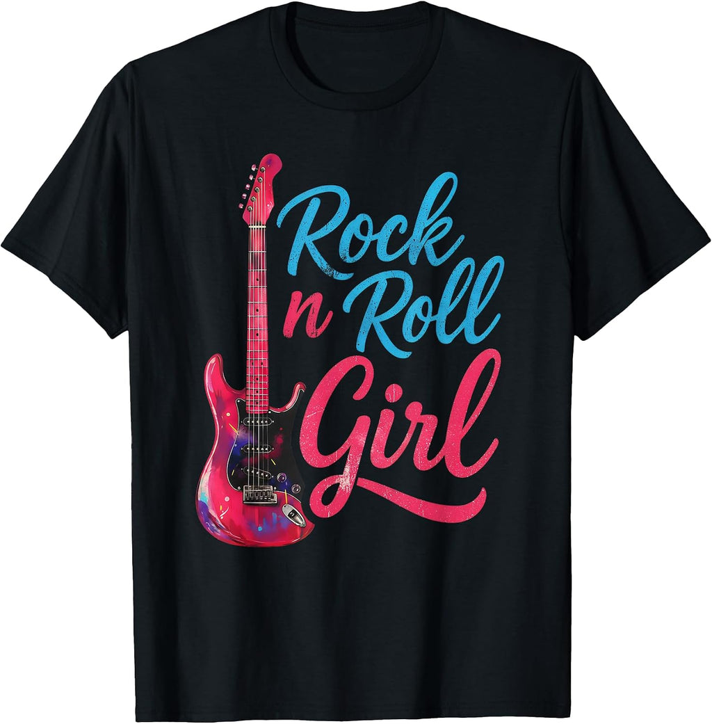 Rock'n Roll Girl Band Guitar Music Lover Girls & Women T-Shirt