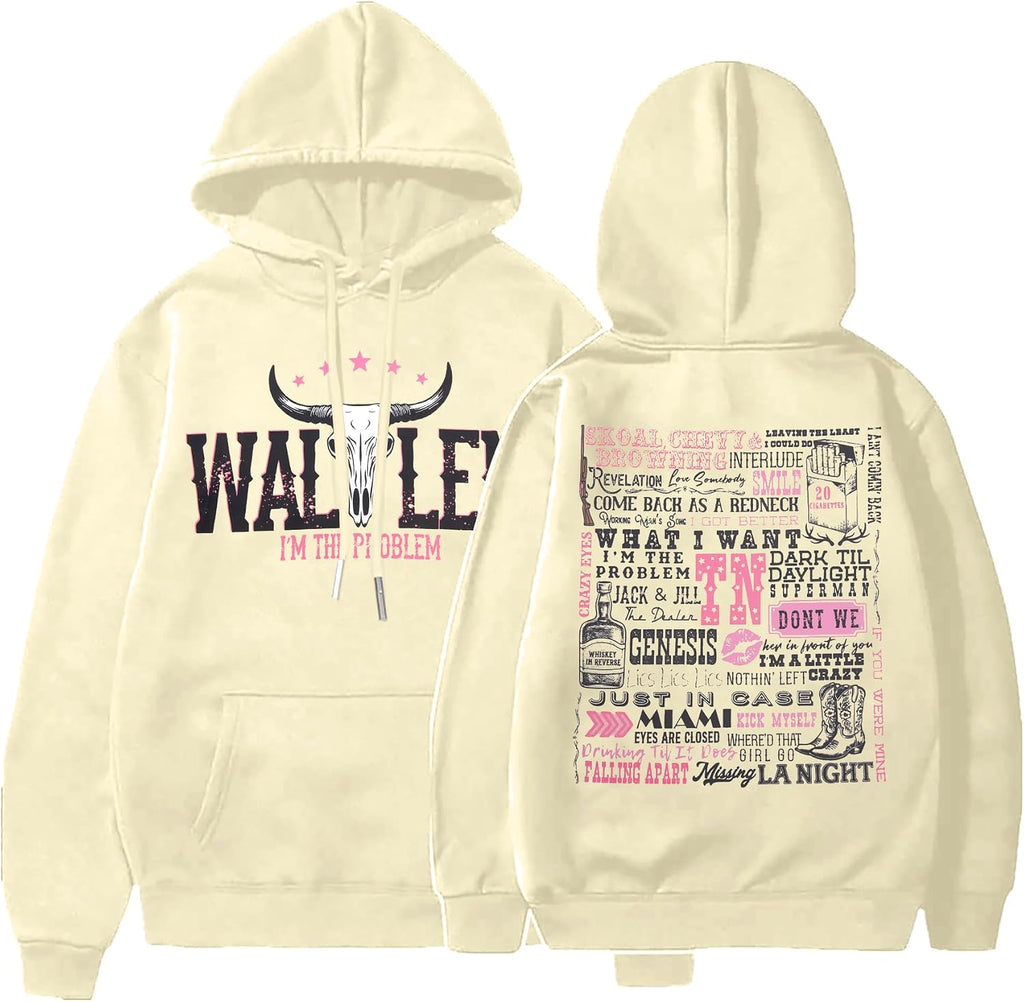 Western Hoodie Women Rodeo Cow Skull Graphic Shirt Country Concert Vintage Sweatshirt Cowboy Long Sleeve Pullover
