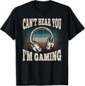 Can't Hear You I'm Gaming Funny Video Gamer Retro Men Boys T-Shirt