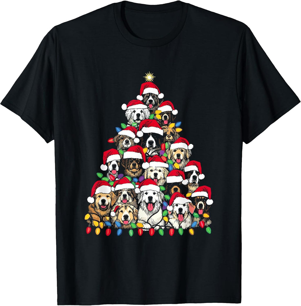 Christmas Tree of Puppies - Funny Xmas Tree Dog Puppy Lover T-Shirt