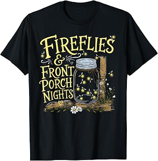 Fireflies and Front Porch Nights Summer Mason Jar Design T-Shirt