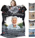 D-Story Custom Hug from Heaven Memorial Blanket with Photos for Loss of Loved One, in Loving Memory Gifts Sympathy Gift Personalized Remembrance Blanket for Loss of Dad Mom Husband Wife, Made in USA