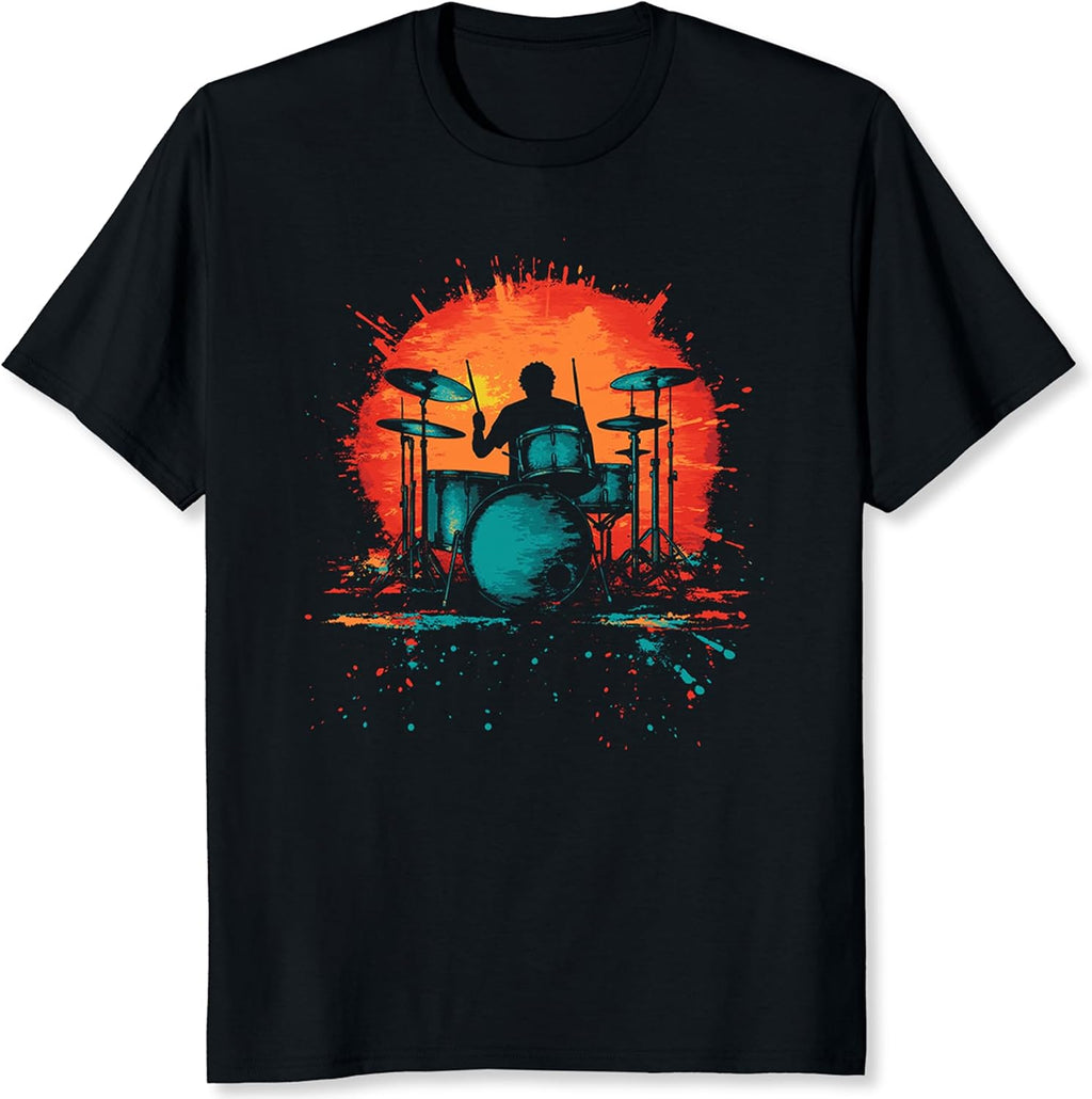 Vintage Drummer Band T-Shirt for Men Classic Rock Metal Band Graphic Tee Drummer Gift for Music Lovers